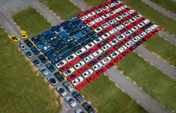 Hundreds Of Corvettes to Form an American Flag
